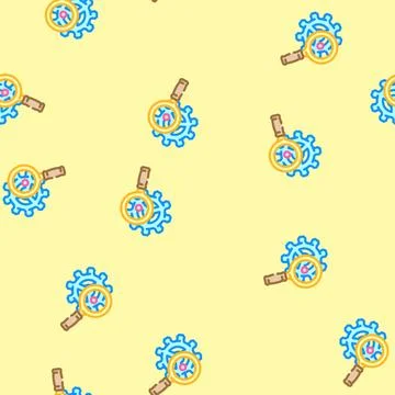 Quality testing tool work vector seamless pattern Stock Illustration