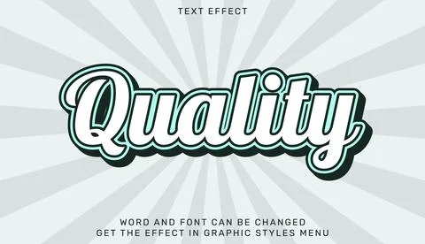 Quality text effect template in 3d design Stock Illustration