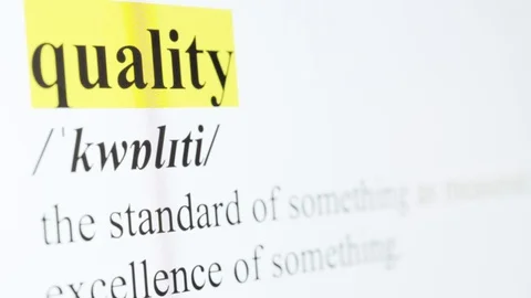 Quality Text Macro Shot Highlighted in Yellow Color On Computer Screen Stock Footage 123224420