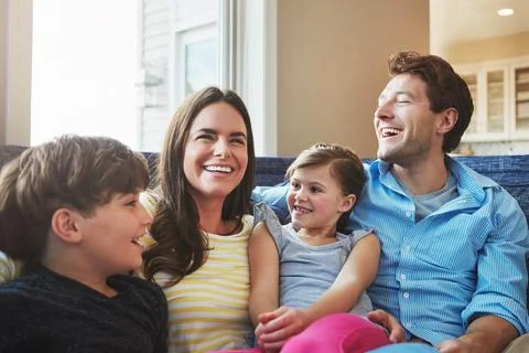 Quality time is essential for strengthening family bonds. a happy family bonding Stock Photos