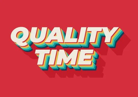 Quality time. Text effect in 3D style with good colors 스톡 일러스트