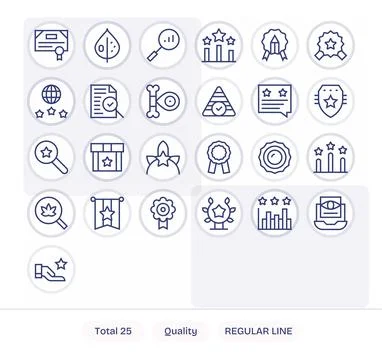 Quality Vector Icon Arsenal with 25 128x128 Regular Line Pixel Aligned design Stock Illustration