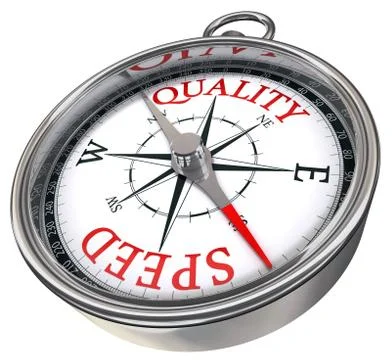 Quality versus speed concept compass Stock Illustration