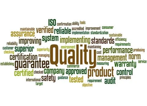 Quality, word cloud concept Stock Illustration