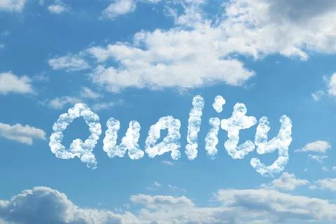 Quality word on cloud Illustrazione stock
