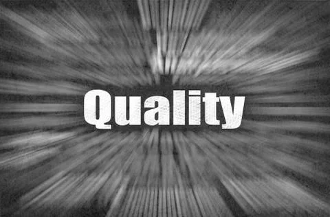 Quality word with motion rays Ilustração Stock