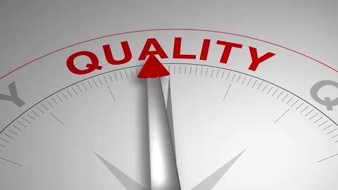 Quality Word or Text Gauge Arrow Compass Animation Concept White Background Stock Footage 301478468