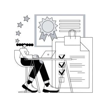 Quality work abstract concept vector illustration. Stock Illustration