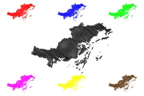 Quang Ninh Province map vector.... Stock Illustration