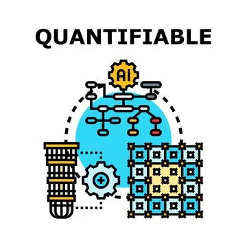 Quantifiable data analysis and ai processing concept Stock Illustration
