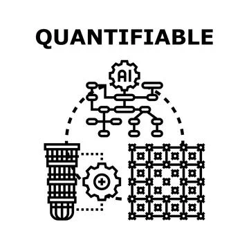 Quantifiable data analysis and ai processing concept Stock Illustration