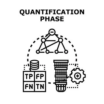 Quantification phase analyzing data and evaluating machine learning イラスト素材
