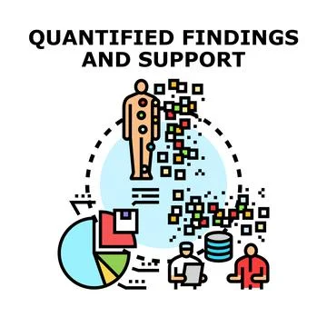Quantified findings and support in data analysis Stock Illustration
