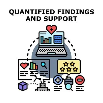 Quantified findings and support for data analysis process Stock Illustration