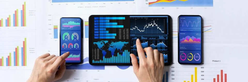 Quantitative Analytics Financial Data Report Results Stock Photos