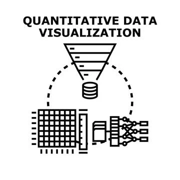 Quantitative data visualization business analysis concept Stock Illustration
