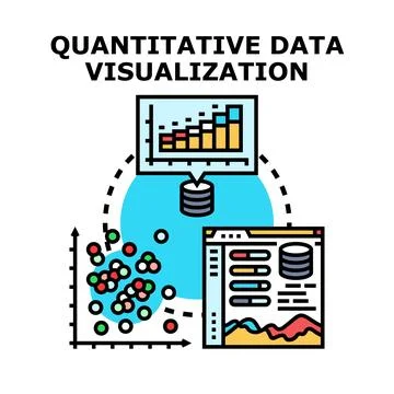 Quantitative data visualization process with analysis and management Stockillustratie