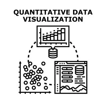 Quantitative data visualization process with analysis and management Stock Illustration