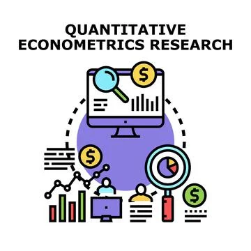 Quantitative econometrics research and financial data analysis Stockillustratie