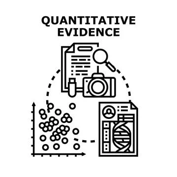 Quantitative evidence collecting analyzing information scientific research Ilustración de archivo