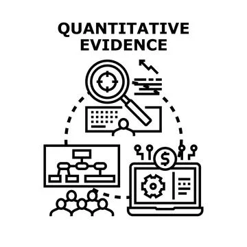Quantitative evidence research and data analysis process for business Stock Illustration