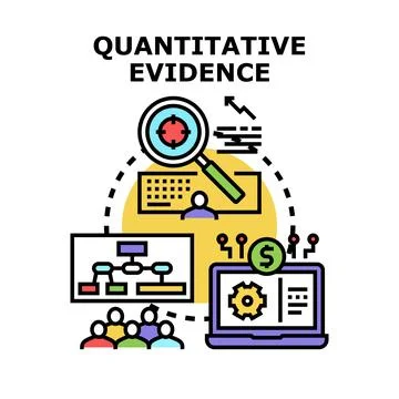 Quantitative evidence research and data analysis process for business Stock Illustration
