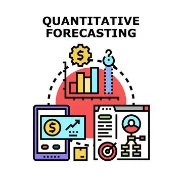 Quantitative forecasting concept analyzing business data prediction Stock-Illustration