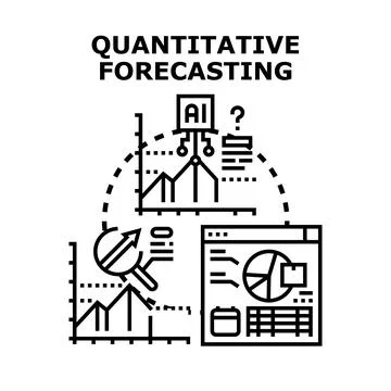Quantitative forecasting future sales analysis and data prediction 스톡 일러스트