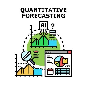 Quantitative forecasting future sales analysis and data prediction Illustrazione stock