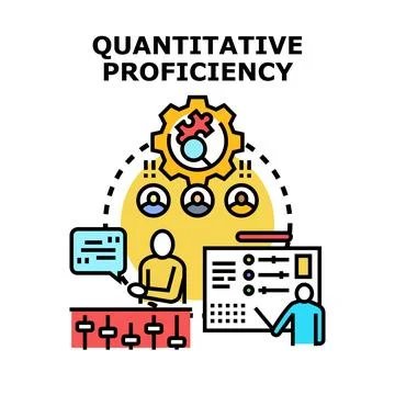Quantitative proficiency development improving business data analysis skills Stock Illustration