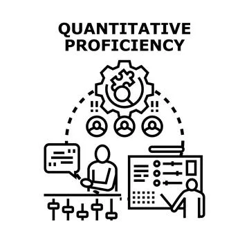 Quantitative proficiency development improving business data analysis skills Stock Illustration