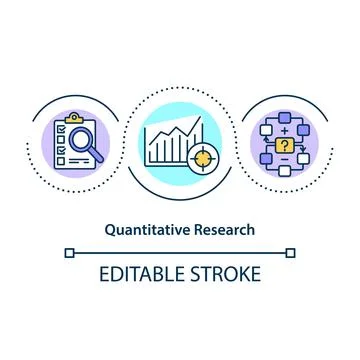 Quantitative research concept icon Stockillustratie