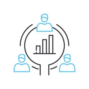 Quantitative research line icon, outline symbol, vector illustration, concept Stock Illustration