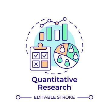 Quantitative research multi color concept icon 스톡 일러스트
