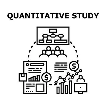 Quantitative study analyzing business data and research Stock Illustration