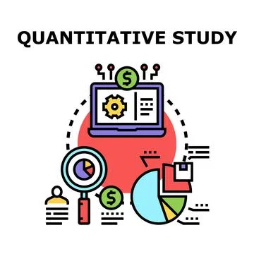 Quantitative study analyzing business data and financial insights Stock Illustration