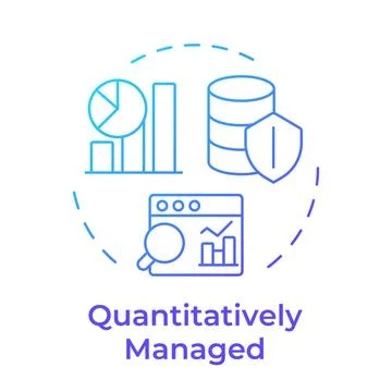 Quantitatively managed stage blue gradient concept icon Illustrazione stock