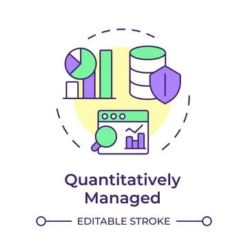 Quantitatively managed stage multi color concept icon Illustrazione stock