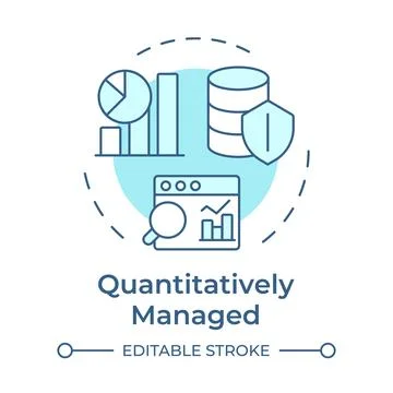 Quantitatively managed stage soft blue concept icon Illustrazione stock