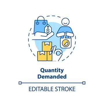 Quantity demanded multi color concept icon Ilustração Stock
