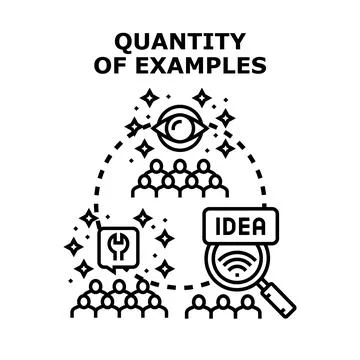 Quantity of examples concept vector icon illustrating solutions Illustrazione stock