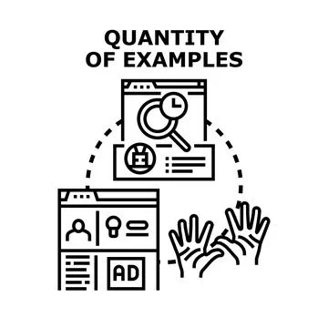 Quantity of examples concept vector illustration displaying data analysis 스톡 일러스트