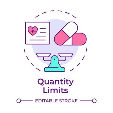 Quantity limits multi color concept icon Ilustração Stock