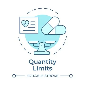 Quantity limits soft blue concept icon Ilustração Stock