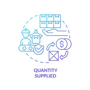 Quantity supplies blue gradient concept icon Stock Illustration