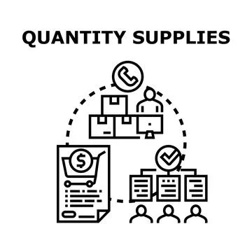 Quantity supplies management planning logistics concept Stock Illustration