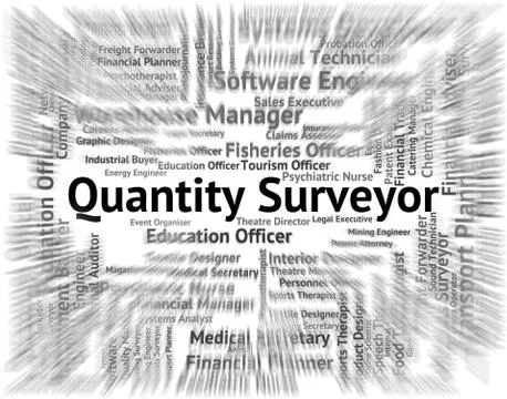 Quantity Surveyor Indicates Text Word And Employment Stock Illustration