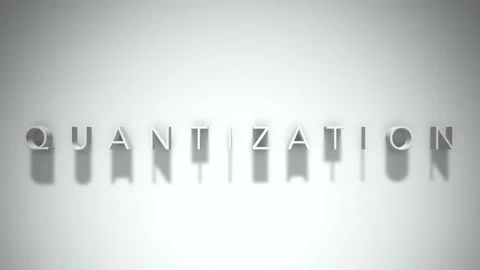 Quantization 3D title animation white text on a white background Stock Footage 299748732