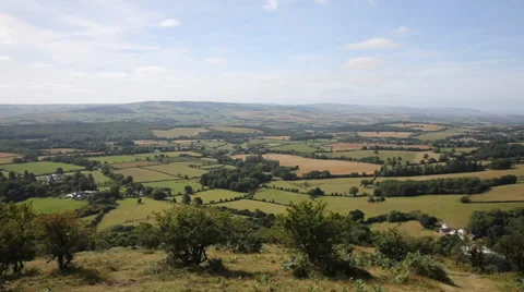 Quantock Hills Somerset England view of countryside Stock Footage 28535120