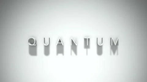 Quantum 3D title animation with shadows on a white background Stock Footage 297382006